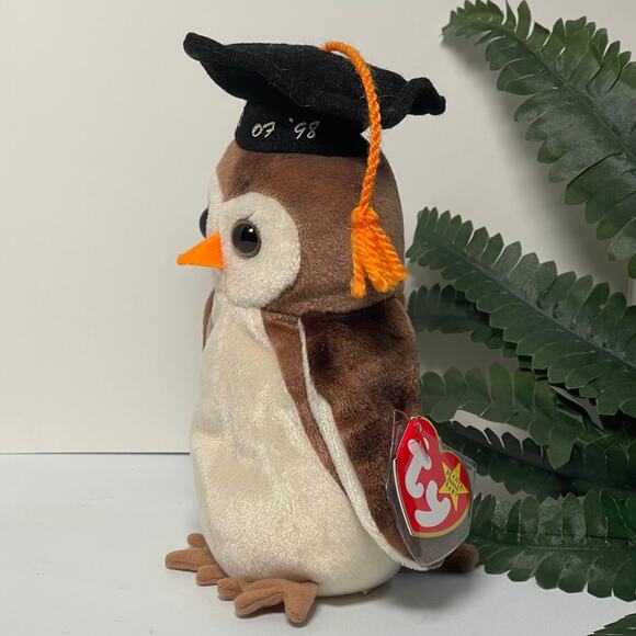 Vintage Rare Ty Beanie Baby Wise the Owl  Class of 98  Graduation - Picture 2 of 6